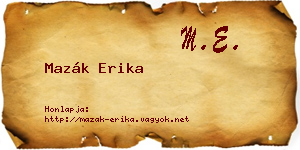 Mazák Erika névjegykártya